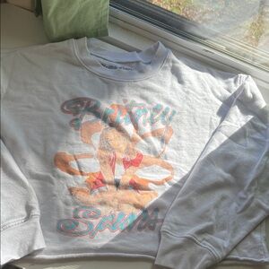 White Britney Spears Graphic Cropped Sweatshirt